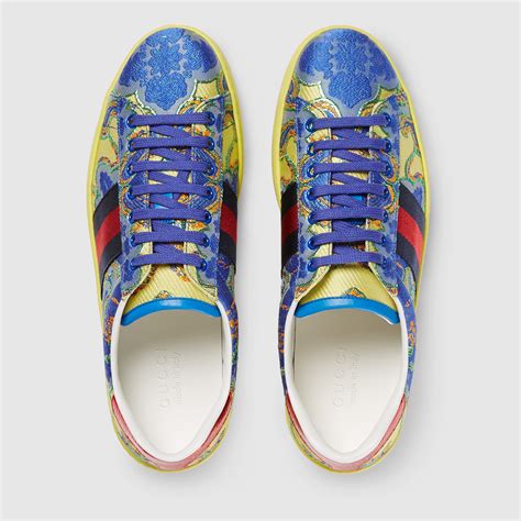 gucci flower pattern sneaker|Gucci ace low top sneakers.